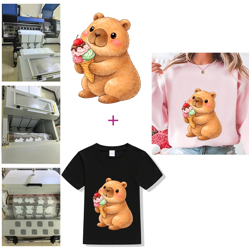 Bear Summer Coolness Iron On Haet Print For Kid Clothes Cartoon Summer Transfer Sticker For Tshirt Jacket  DTF Transfers Prints