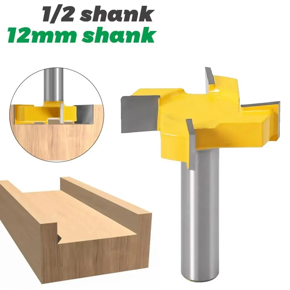 

1 шт. 1/2 "12,7 мм 12 мм фреза с хвостовиком, резьба по дереву, 4 края, Т-образный долбежный резак, деревообрабатывающий инструмент, фрезы для деревообработки