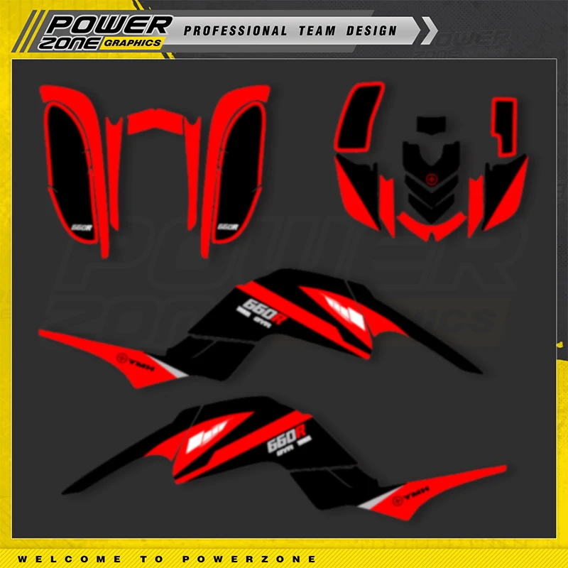 

PowerZone Custom Team Graphics Backgrounds Decals For 3M Stickers Kit For YAMAHA RAPTOR 660 001