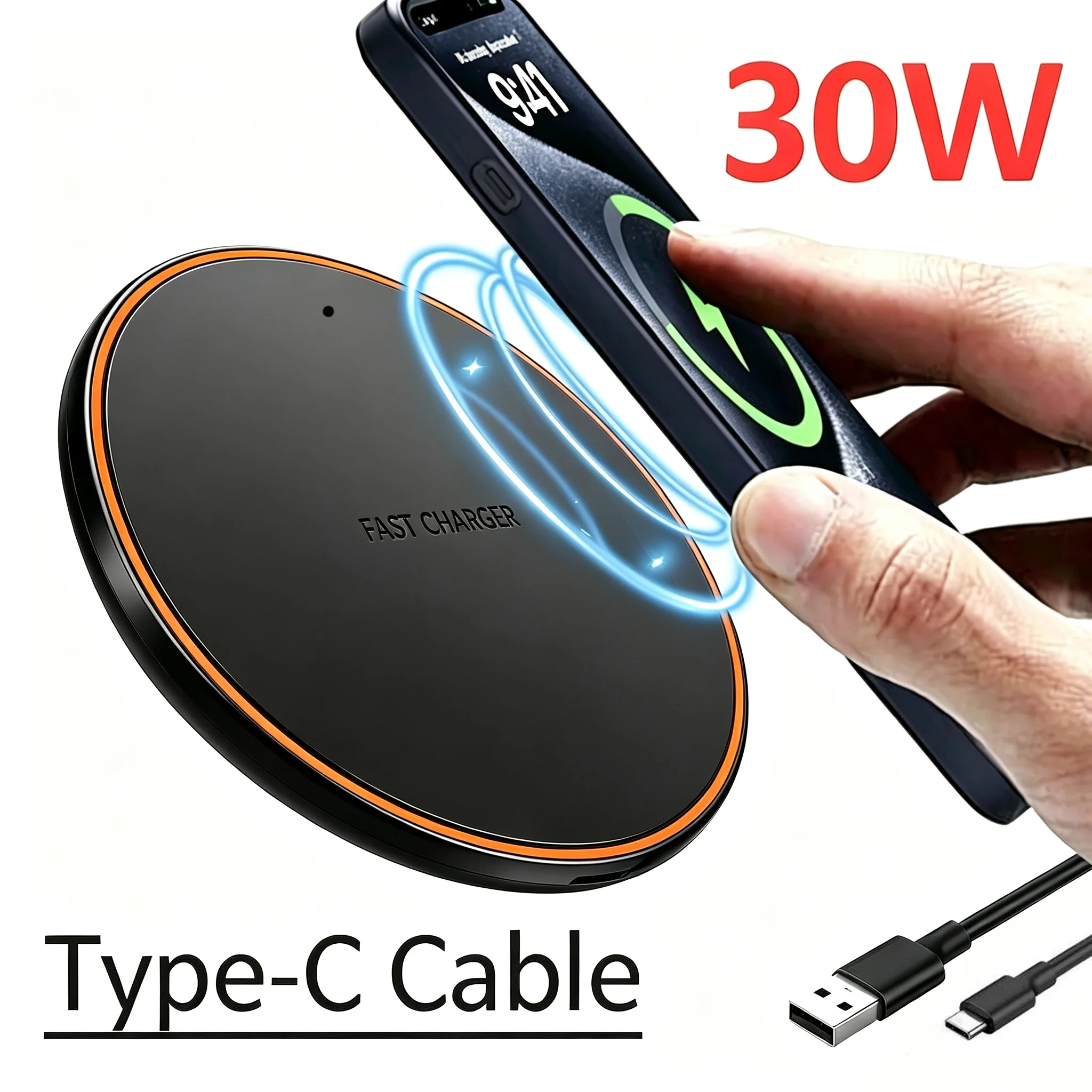 Wireless Charger Pad Phone Holder For iPhone 17 16 15 14 13 Pro Max Samsung S26 S25 Xiaomi Induction Fast Charging Stand