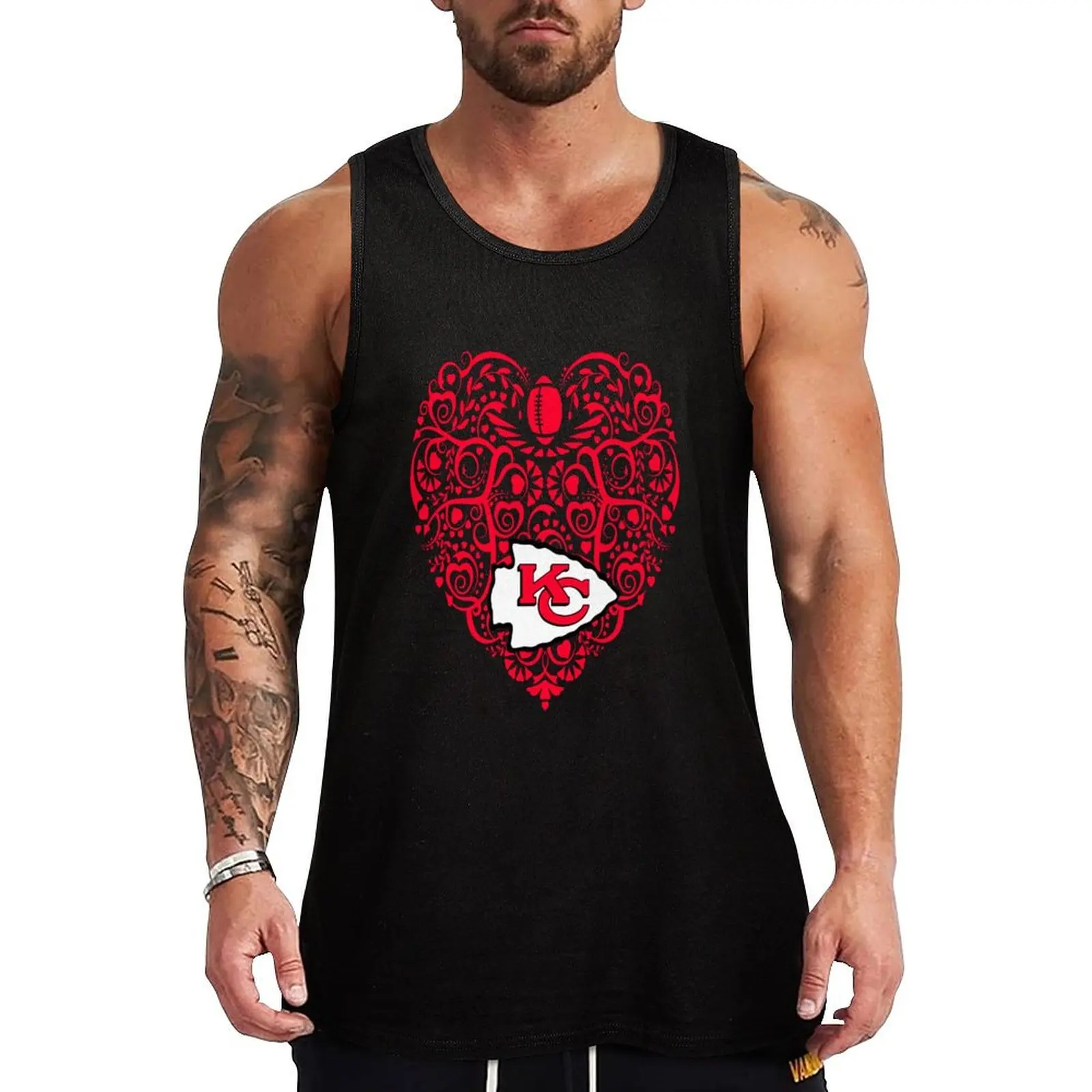

Heart kc mask Tank Top sports suits Man summer clothes Men's singlets