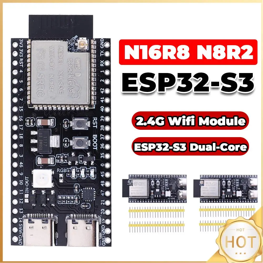 esp32-s3-n16r8-n8r2-placa-de-desenvolvimento-placa-de-expansao-wifi-24g-modulo-wifi-para-arduino-ide-esp32-s3-44pin-tipo-c-16mb-flash-8m