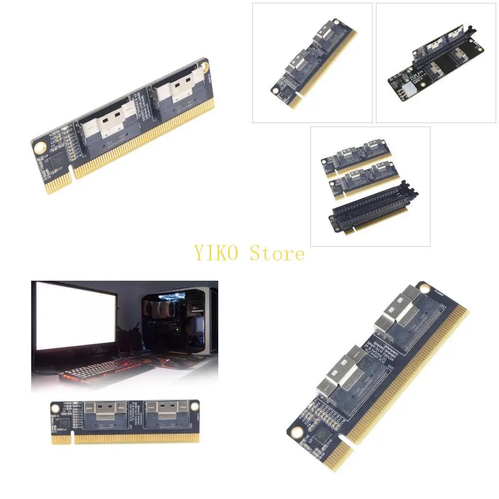 

K32C PCIe3.0 x16 на 4 порта NVMe Плата расширения SlimSAS 8ix2 Адаптер разъема SSD для графического процессора