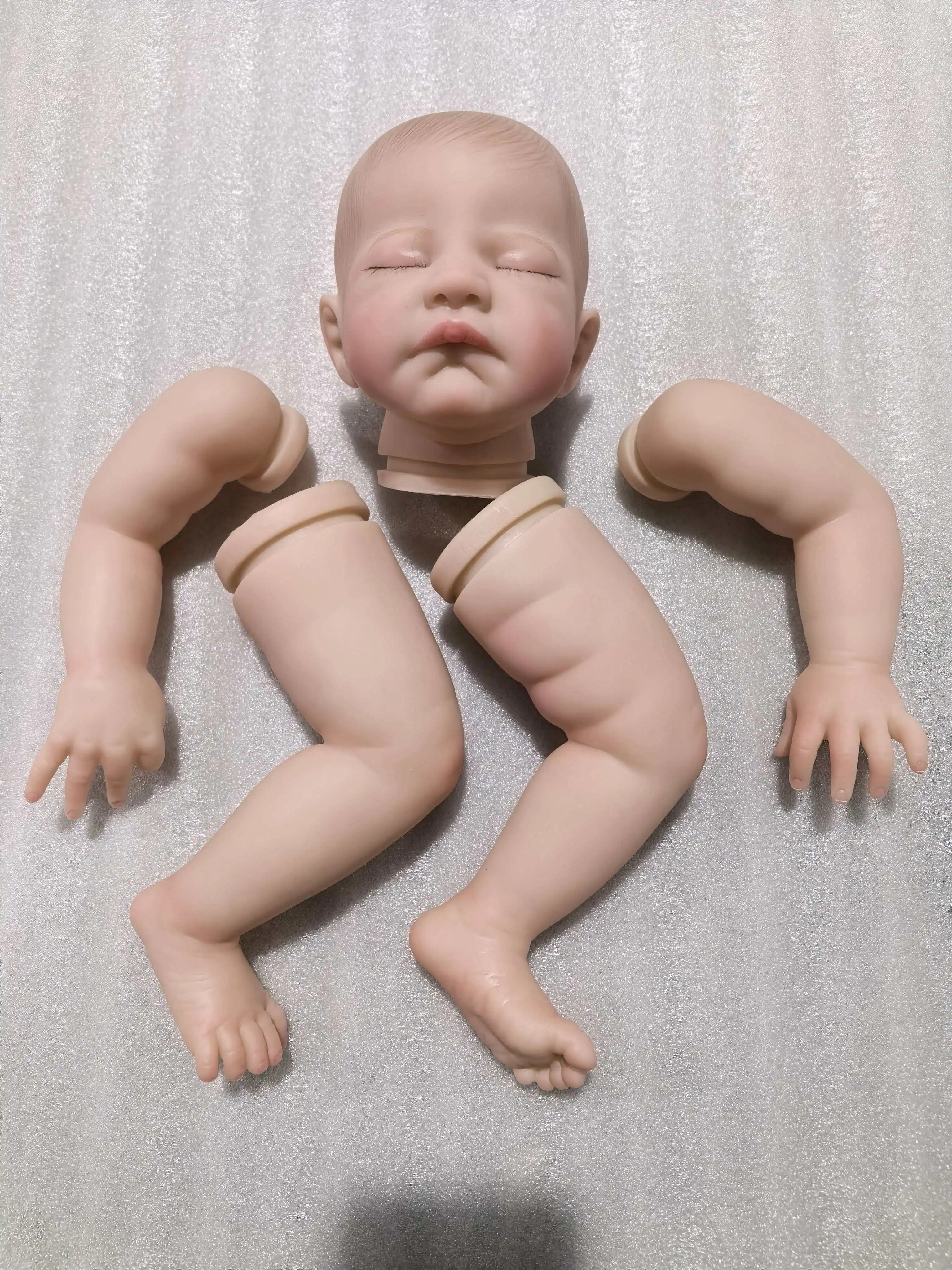 

NPK 20 дюймов уже окрашенная кукла-реборн детали Август сон ребенок 3D живопись с видимыми венами тканевая ткань тело включен