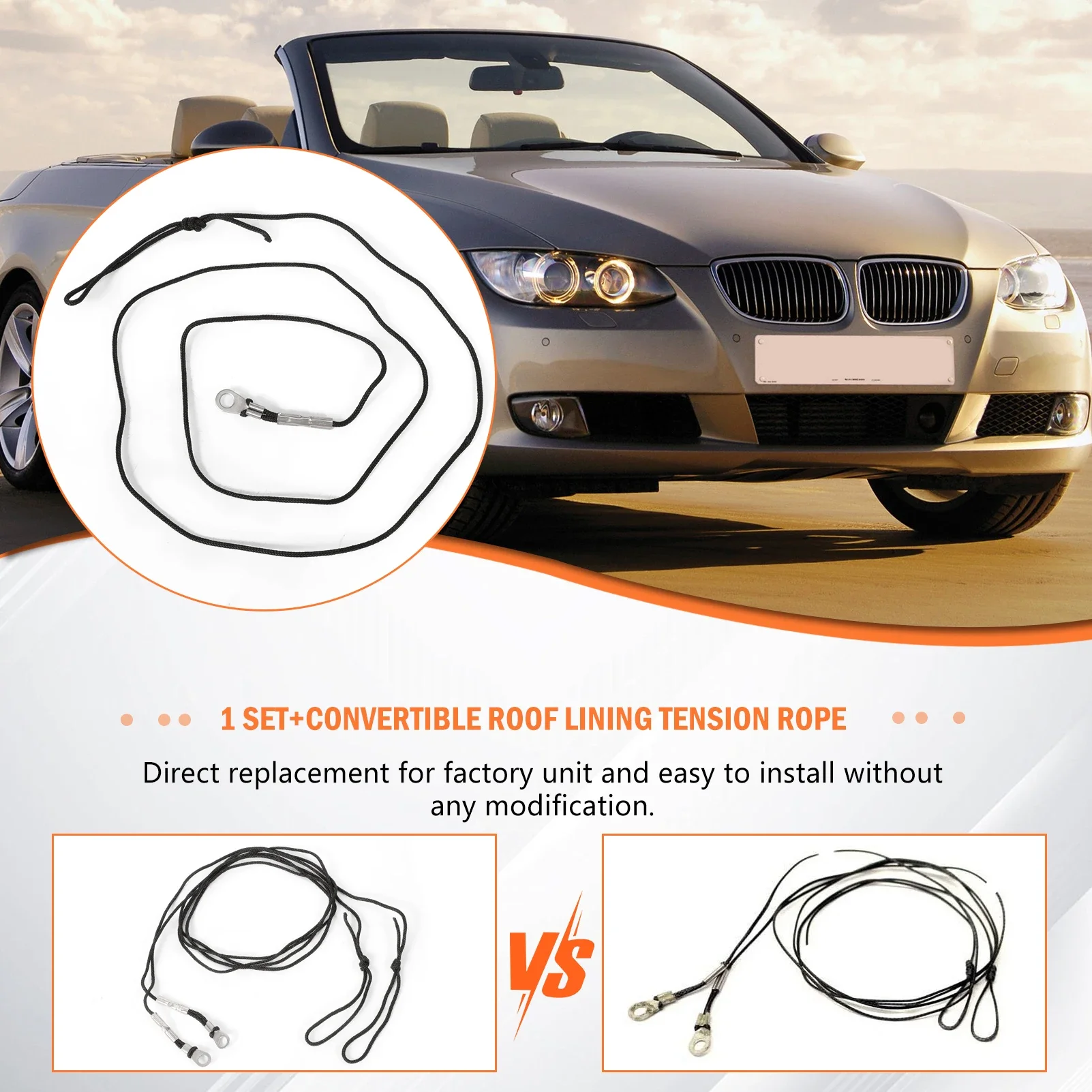 54377277475 Convertible Top Headliner Tension Rope For BMW E93 F33 F83 328i 335i 335is 435i 440i M3 M4 2007-2018