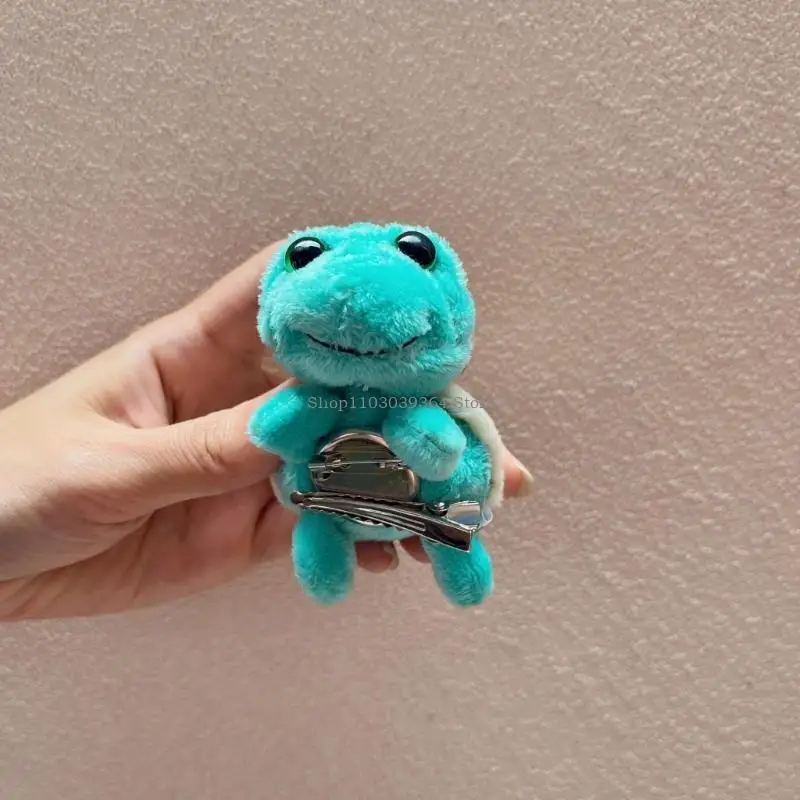 Lovely Plush Tortoise Brooch Pin for Kids Hair Styling Hairtie/Hairband Cartoon Hairhoop Strong Hold Hair Styling Tool