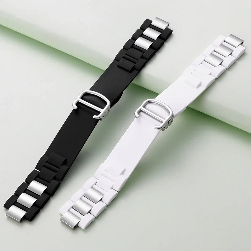 High quality silicone strap with convex 20MMX10MM for cartier 21 Chronoscaph sports waterproof watchband W10198U2 W10197U2 belt