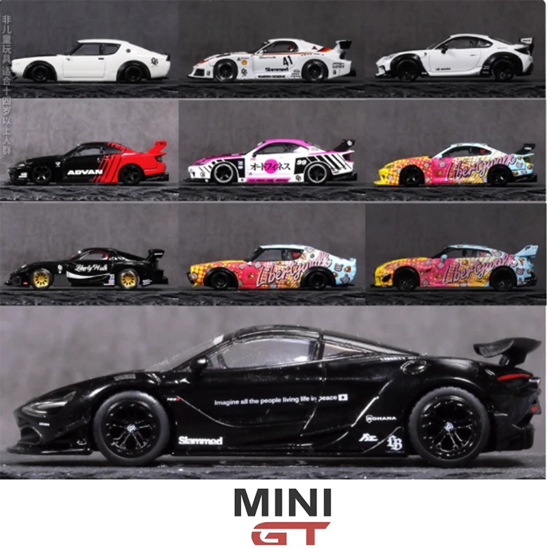 MINIGT alloy die-casting model boy collection toy 1/64 Toyota Mazda RX-7 Lamborghini luxury sports car extreme car model boy mod