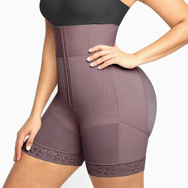 Purple BBL Shorts Fajas Colombianas Moldearas Girdle Shapewear High Waist Trainer Corset Body Shaper Control Panties Butt Lifter