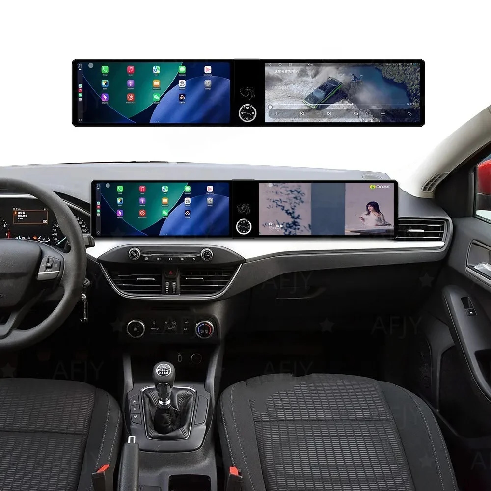 Dual Screen 12.3 Inch Android 13 Car Radio CarPlay For Ford Focus 2019-2022 Touch Screen Multimedia Player Head Unit DSP Auto