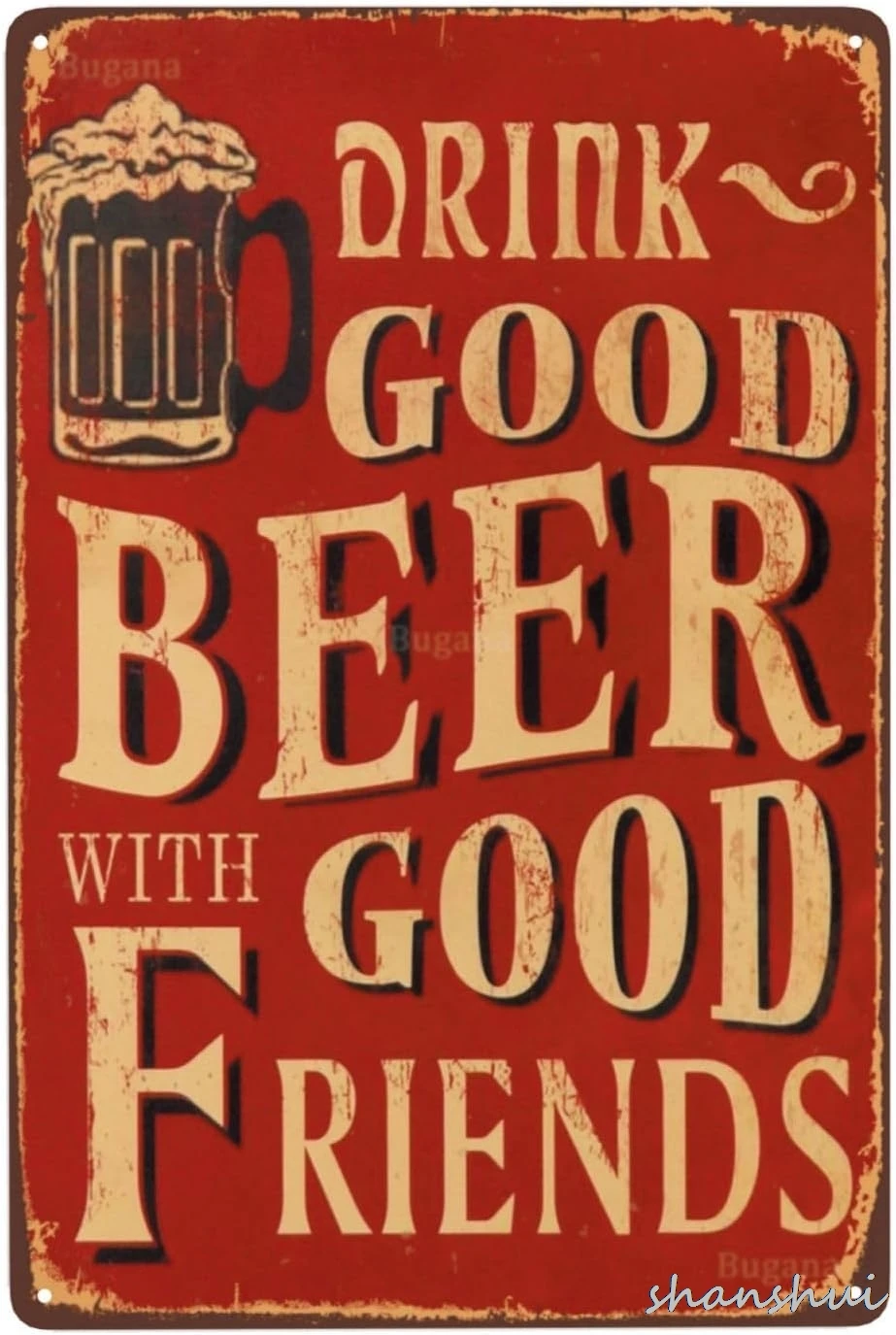 Пейте хорошее пиво с металлической вывеской Good Friend, винтажные жестяные вывески для бара, плакат «Человек-пещера», классический дизайн, стильный забавный декор Ar po