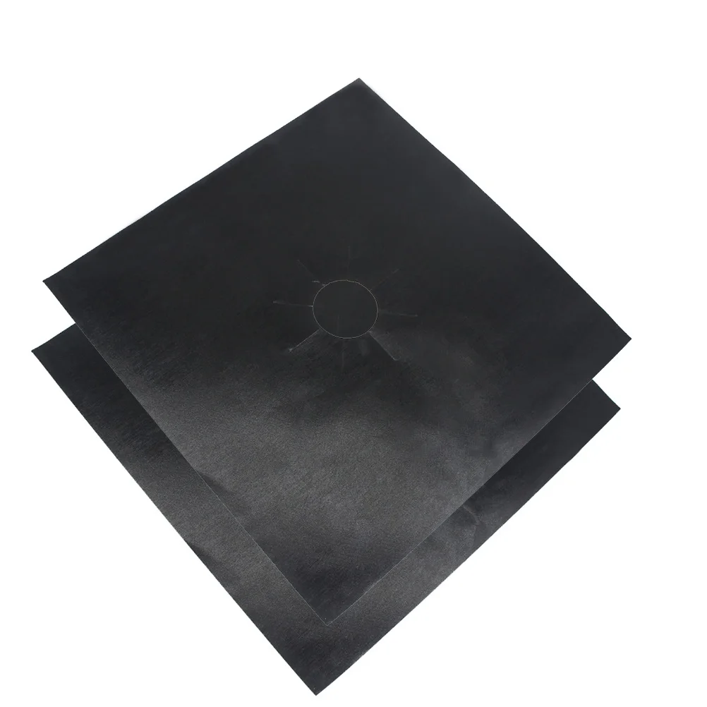 

2Pcs Gas Hob Protector Sheets Non-stick Furnace Surface Pads Black Easy Clean Reusable Oven Liner Suitable All Hobs Cookware