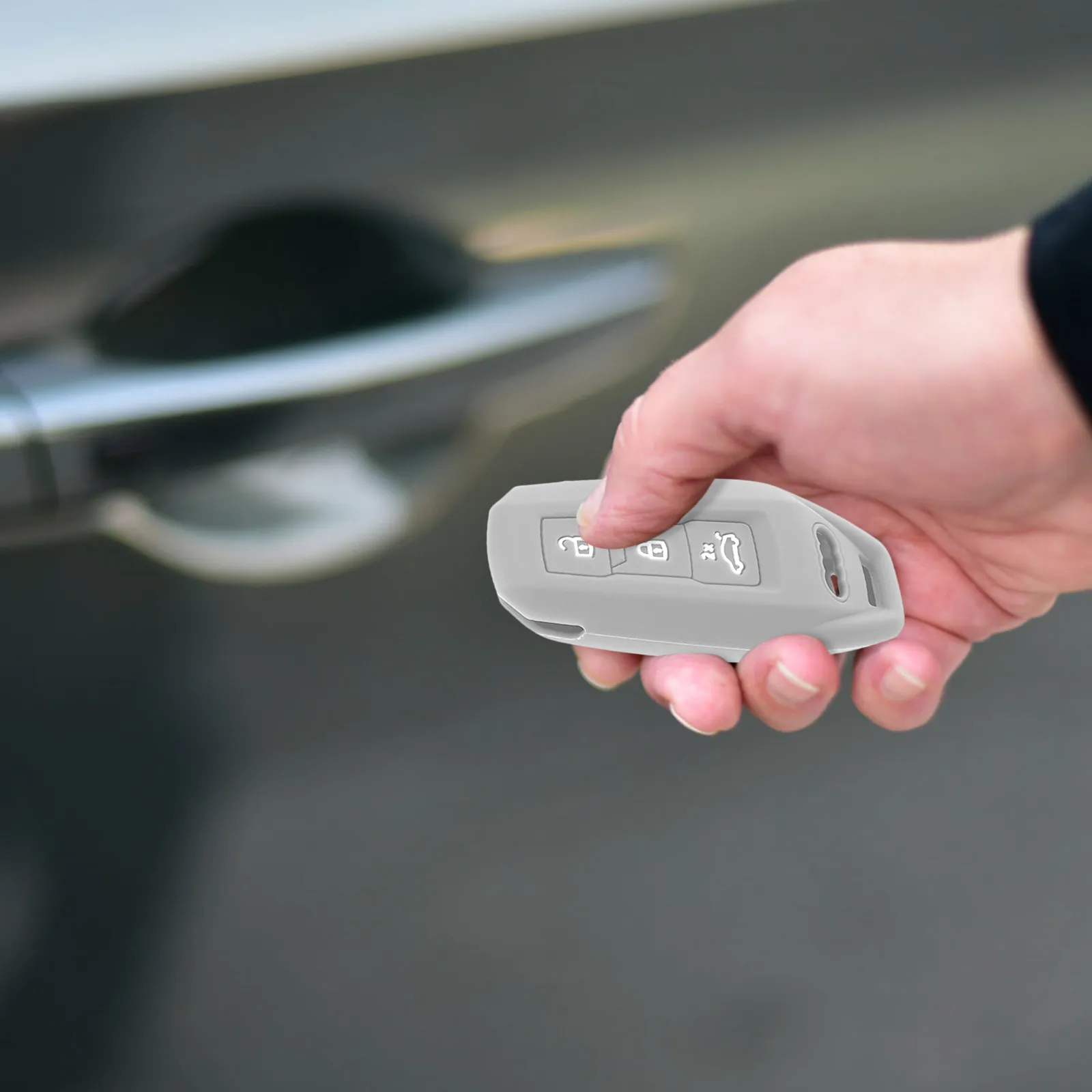 2Pcs Silicone Car Key Fob Cover Protective Shell Fit for A5L Green Remote Scratchproof Grip Enhanced Precision Cutouts Modern