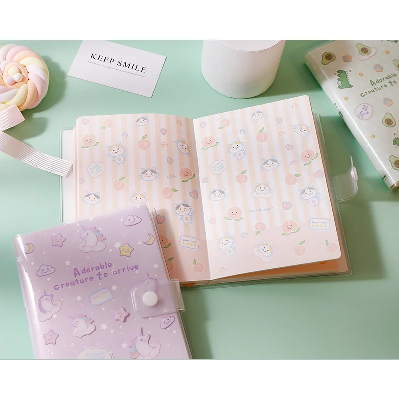 Ins Girl Cute Notebook Fivela impermeável Multi-função Cor Página Mão Livro Rubber Sleeve Notebook