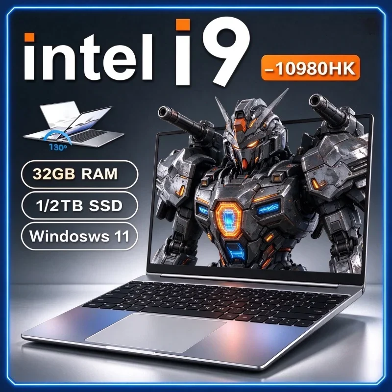 Intel Core I9 10980HK 14.1 Inch Portable Laptop Windows 11 32GB RAM 1TB SSD Compact Size Notebook For Travel & Work
