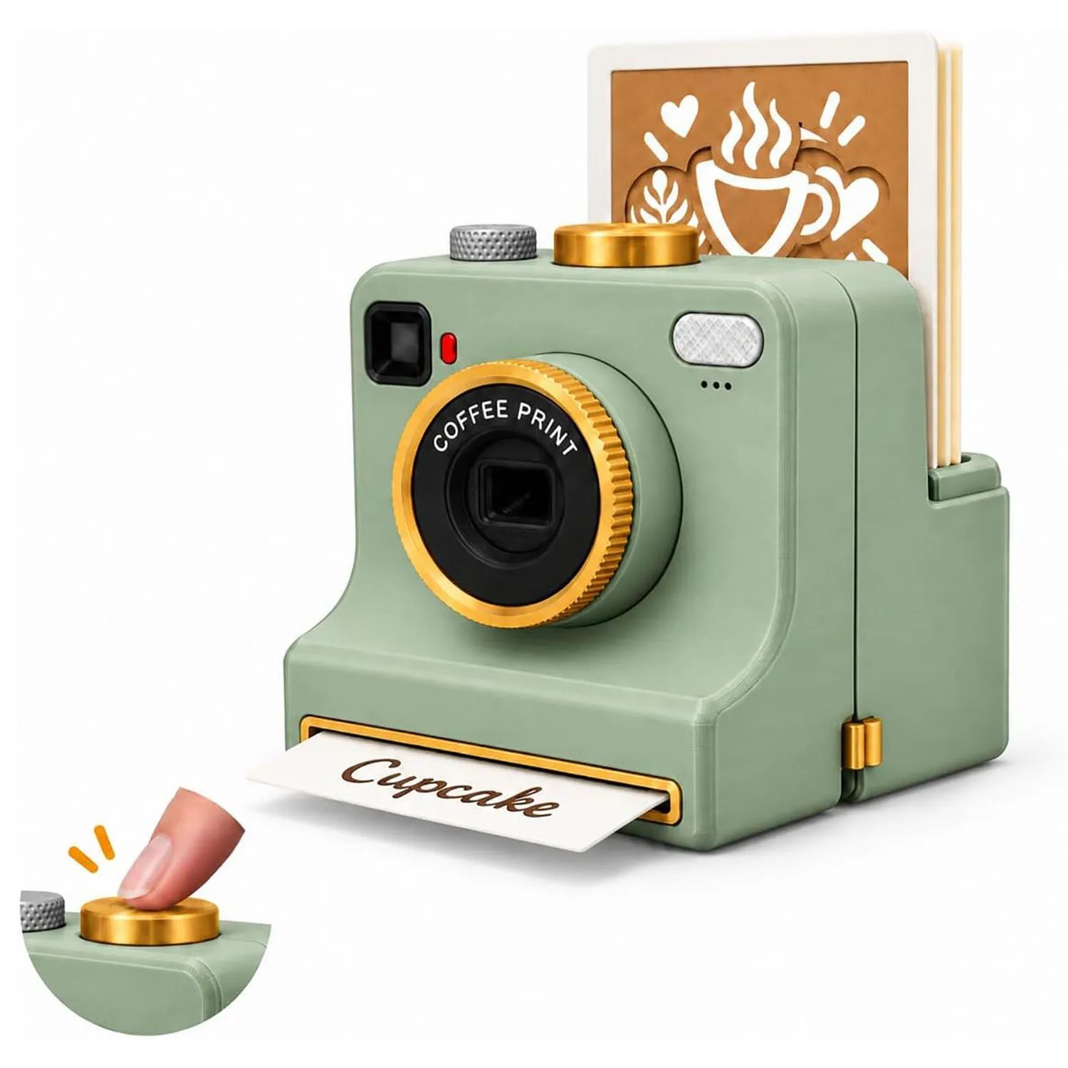 Manual Coffee Powder Latte Machine 3D Printing Latte Art Camera, Portable Family Cafe Universal