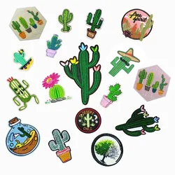 Mexican Carnival Cactus Patch for Clothing Iron on Embroidered Sew Applique Patch Fabric Badge Garment DIY Apparel Accessories