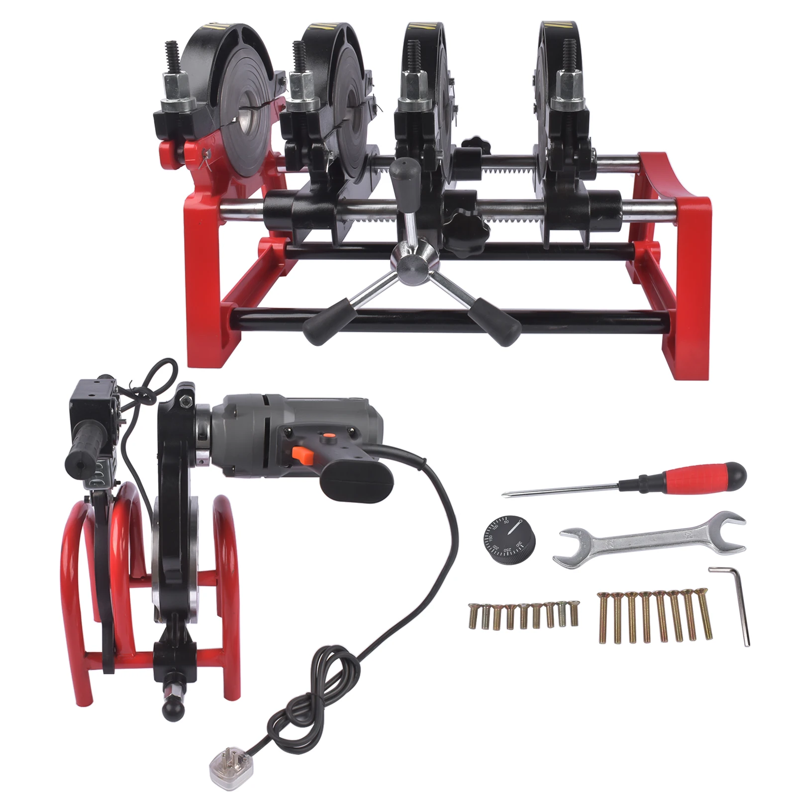 AP01 For 300°c Manual Piping Pipe Fusion Welder 4 Clamps PE PP PB PVDF HDPE PVC 63-160MM