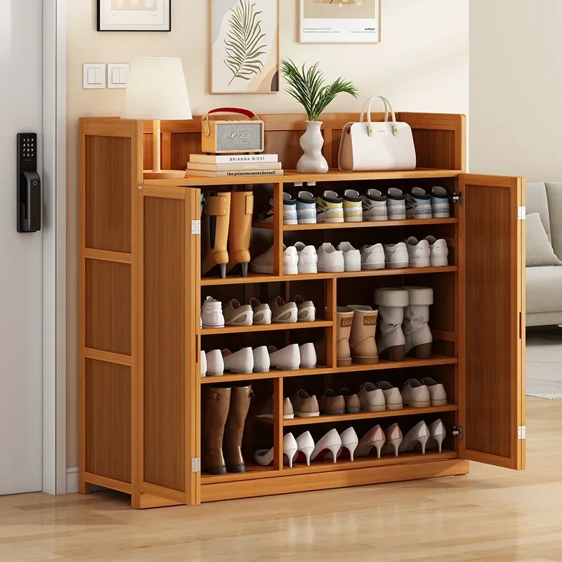 Exquisite Nanzhu Shoe Cabinet, Simple Shoe Rack At The Door Of The Home, Large-capacity Storage Artifact, Multi-layer Dust-proof