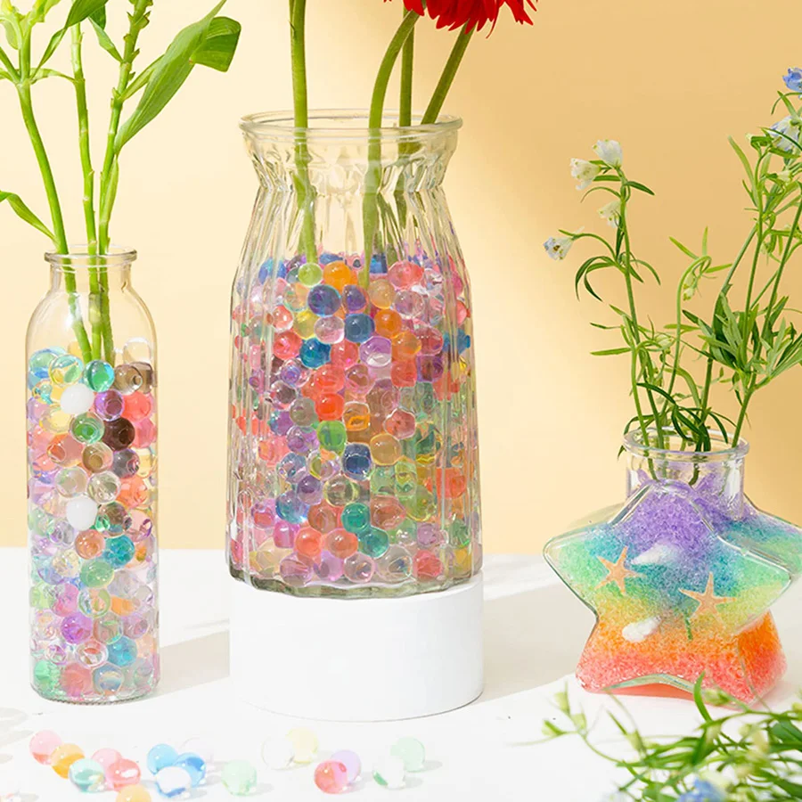 800pc Ball Waterparels Bolinha De Gel Hogar Decorations Water Beads Hydroponic for Home Kids Crystal Pearl Soil Vase Sensory Toy