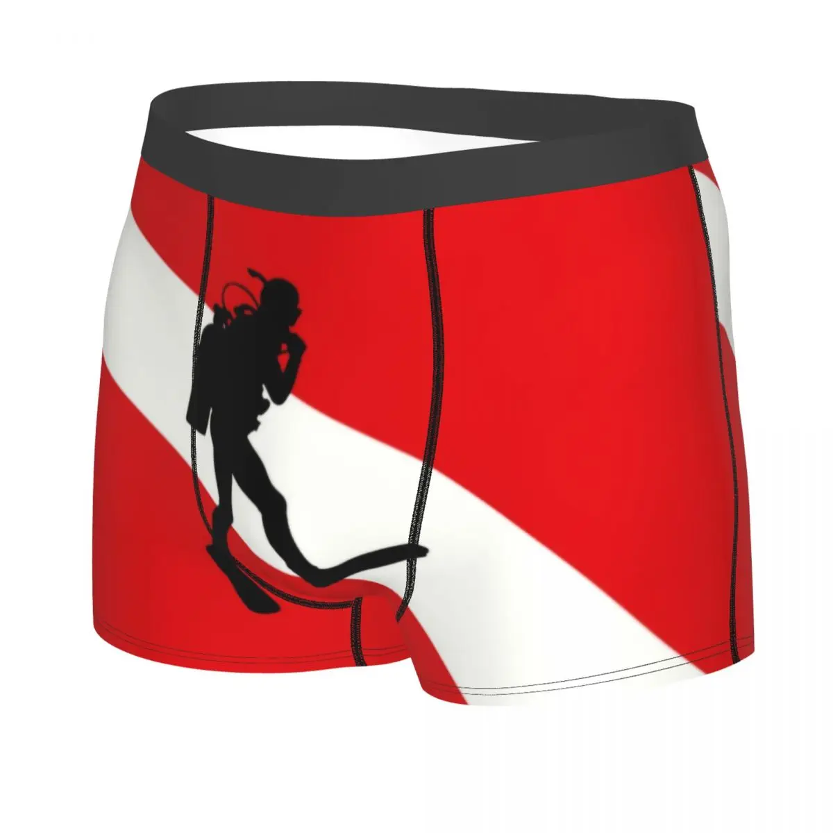 Custom Scuba Diver Flag Underwear Men Stretch Dive Diving Boxer Briefs