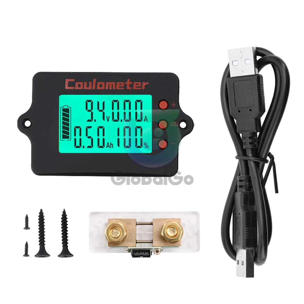 

PZEM-037 Digital Voltmeter Ammeter Battery Tester Capacity Indicator Monitor DC 8-120V 10A/50A/100A Coulomb Counter Meter