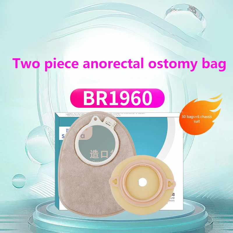 30 Bags+6 Barriers Ostomy Supplies Colostomy Bags Two Piece Drainable Pouches With Hoop And Look Ileostomy Stoma Care