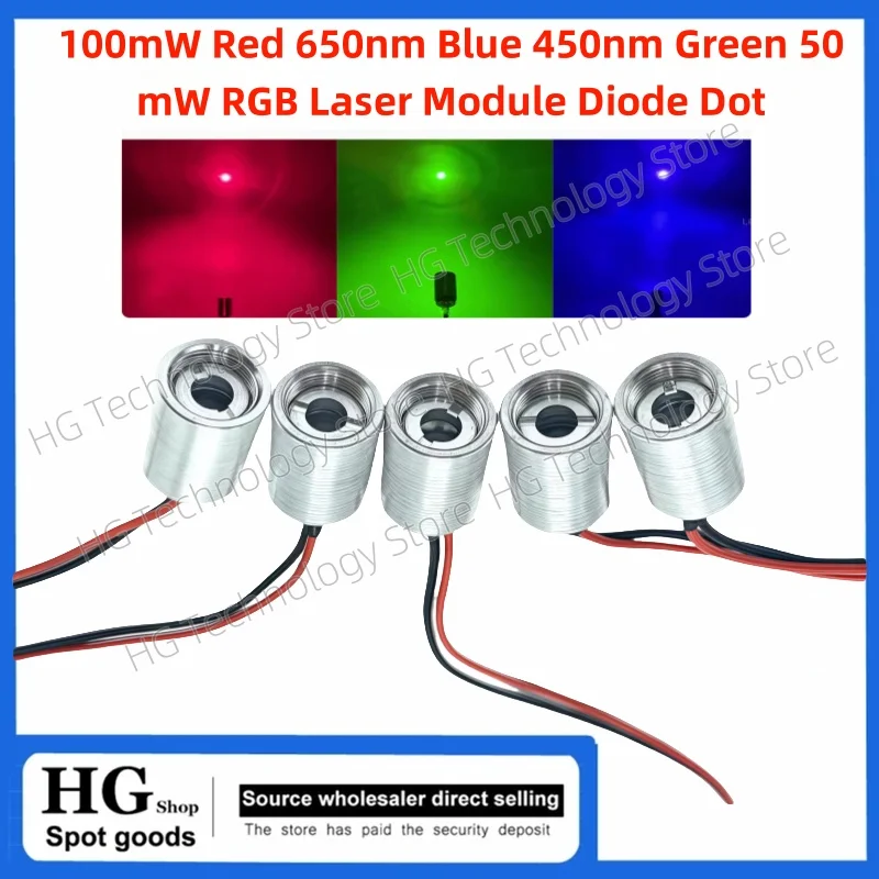 original  100mW Red 650nm Blue 450nm Green 50mW RGB Laser Module Diode Dot