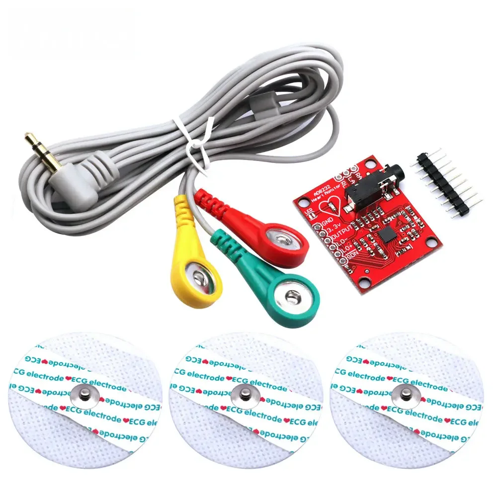 AD8232 Muscle signal sensor EMG Sensor Ecg module AD8232ecg measurement pulse heart ecg monitoring sensor kit for Arduino UNO R3