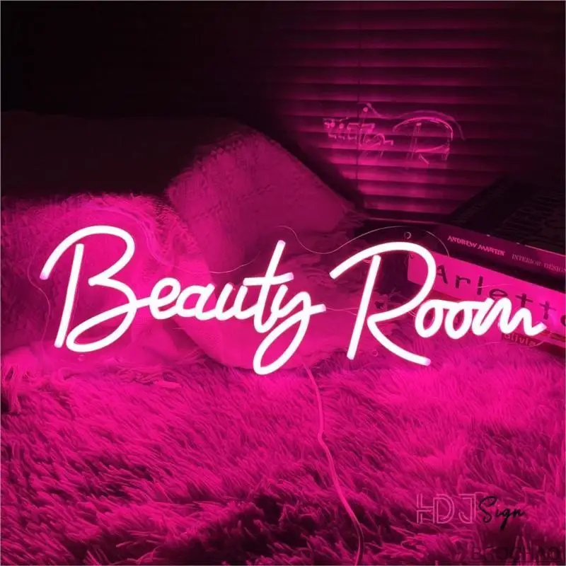 Beauty Room Logo Custom Neon Sign for Decoration Bedroom LED Neon Light Store Design Room Wall Decor Gift Night Lights