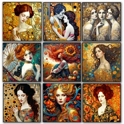 Gustav Climt Beauty 5D DIY Diamond Painting New 2024 Golden Hair Girl Full Square Round Diamond Mosaic Embroidery Wall Decor