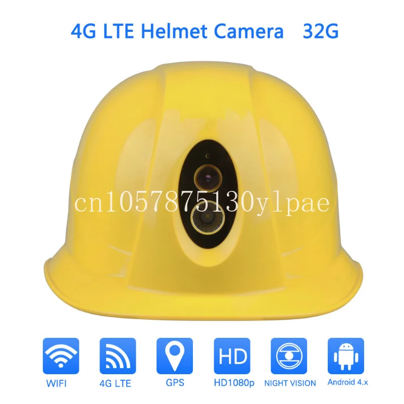 Helmet with FHD 1080P Camera GPS Positioning LED Lighting 4G Smart Helmet Construction Safety