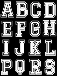 White 26 letters thermal stickers for clothes small size custom patch DIY stripes appliques