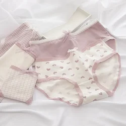 Fashion Print Women‘s Panties Pure Cotton Breathable Underwear Seamless Cute Bow Young Girls Briefs Sexy Female Lingerie