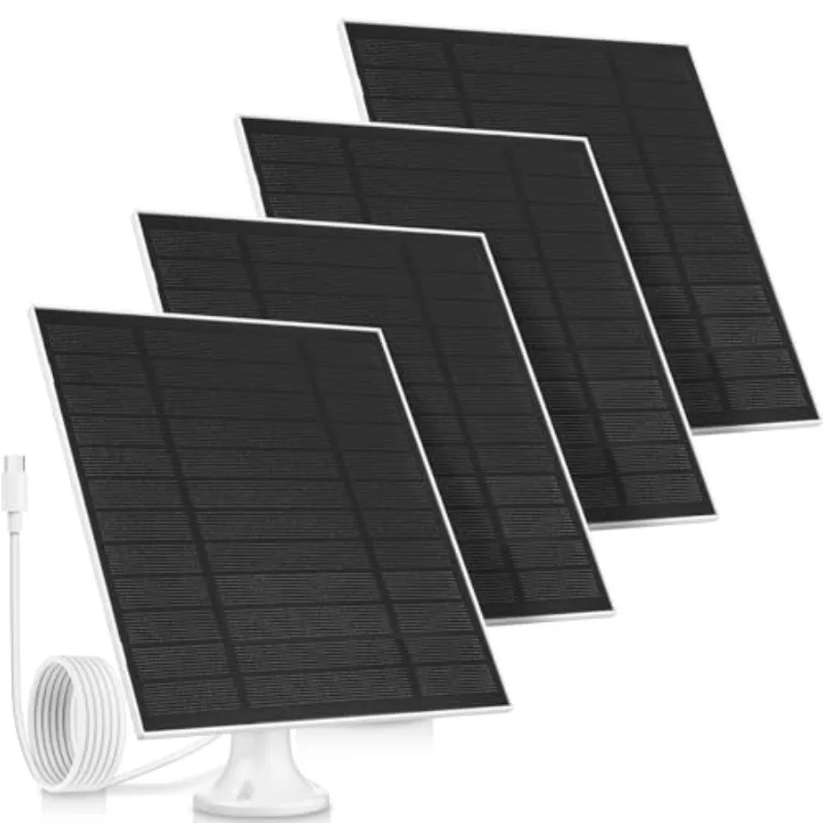 

Pack 5w Solar Panels for Security Cameras Outdoor Waterproof Solar Panel for Ring Camera with Type-c and 360° Adjustable Safety