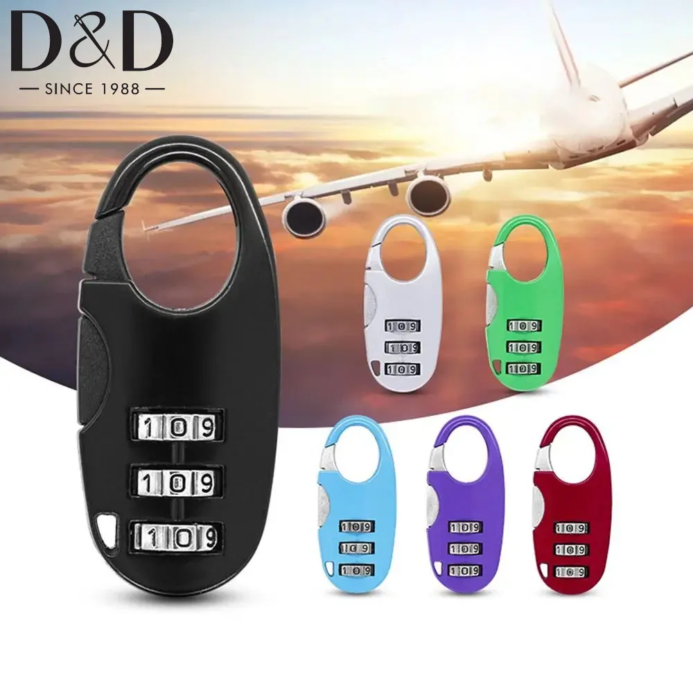 1pcs 3 ספרות מנעול סיסמת חדר מעונות לנעילה תרמיל גב zipper תרמיל zipper תרמיל רוכסן תיק נסיעות תיק מנעול אבטחה