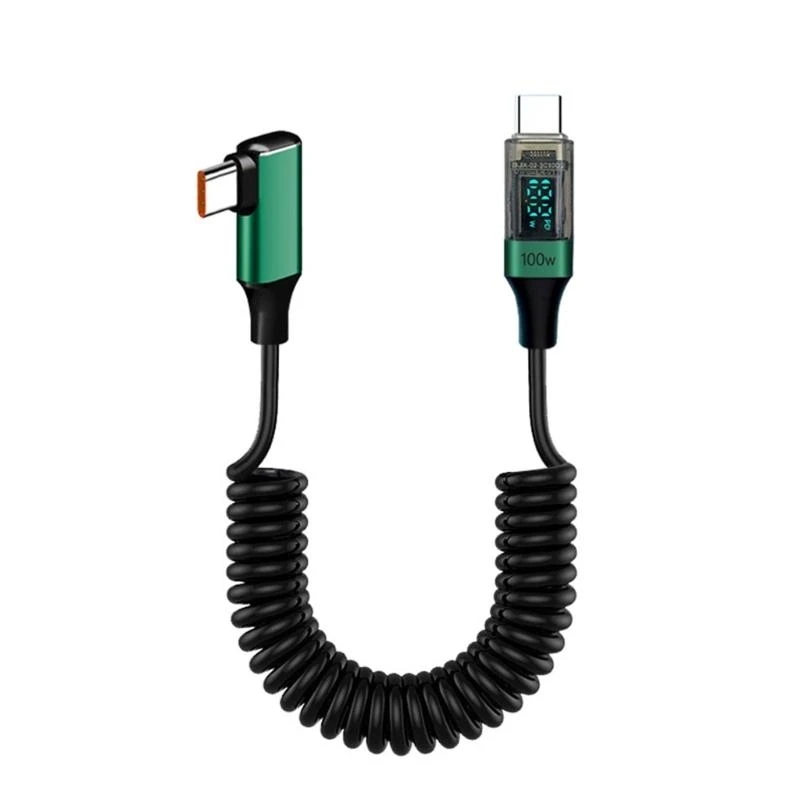

J0MB Spring Cailed USB C Cable Data Cable Зарядка шнур