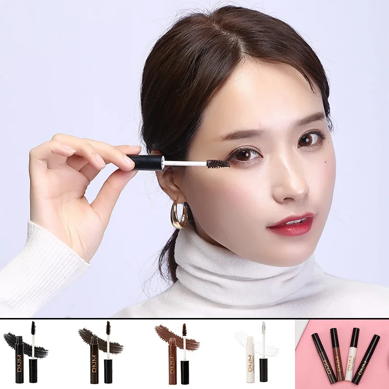 DNM Silk fiber colored mascara curling waterproof sweat-proof non-smoothing naturally long thick 4d silk fiber eyelash mascara