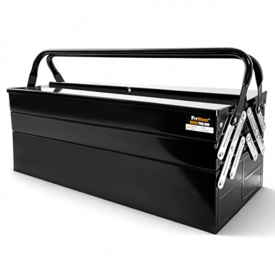 

Металлический консольный ящик для инструментов, 3-уровневый, 5-секционный, раскладной, стальной, с ручкой, 22 дюйма, штабелируемый, портативный, для хранения инструментов, органайзер