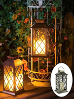 1pcs Solar Powered Hanging Lamp Flickering Flameless Candle Waterproof LED Light For Table Patio Lawn Outdoor Party Decorative