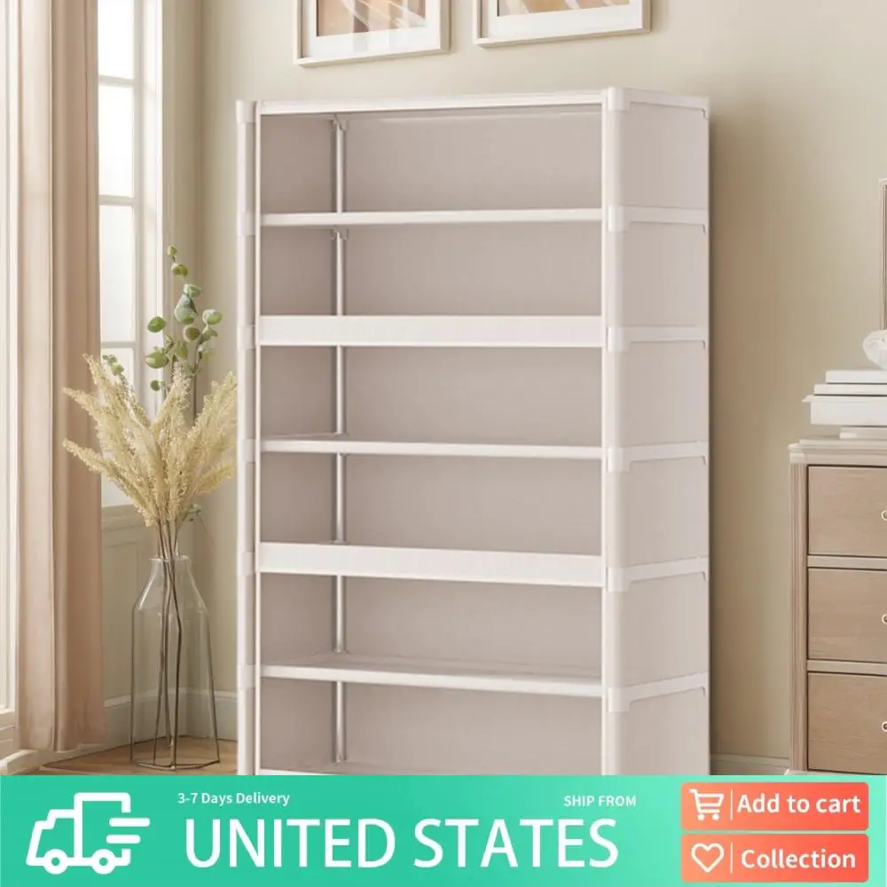

7 Tiers Shoe Storage Cabinet with Lid Shoe Storage Shelf Cabinet with Clear Flip Door Storage Cabinet for Bags Books