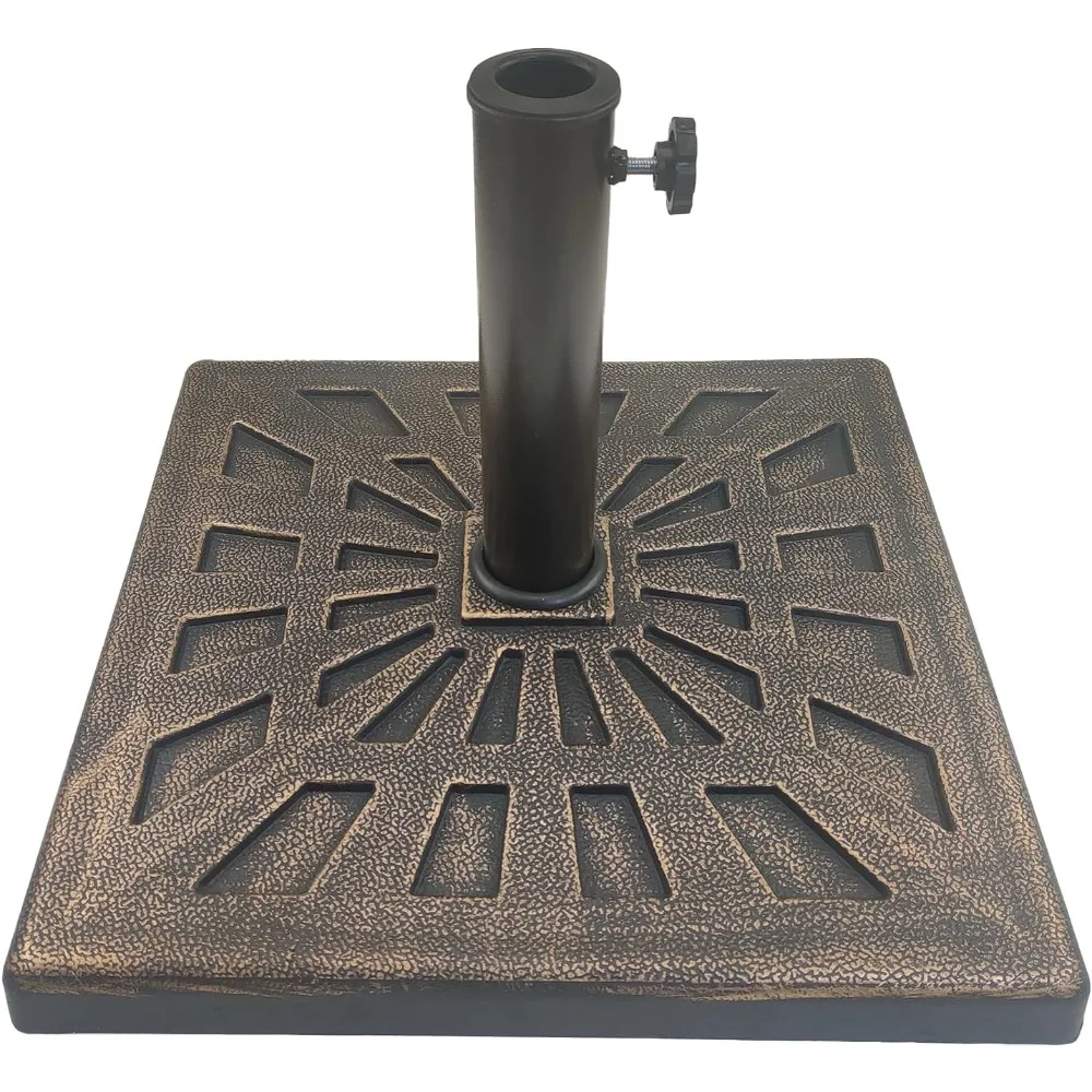 42 lb Square Heavy Duty Patio Market Table Umbrella Base Stand Weight for Outdoor, Bronze