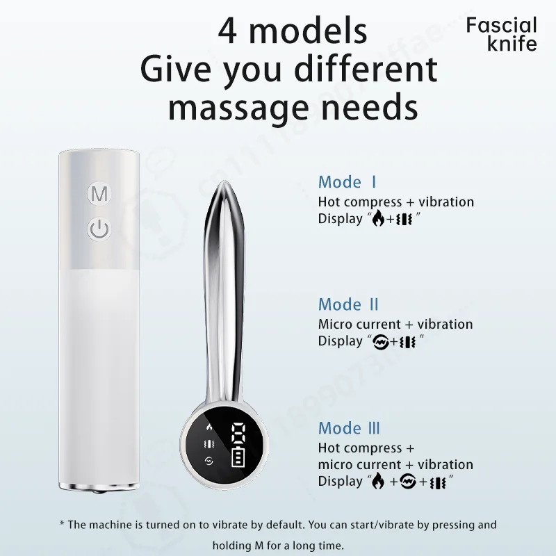 Electric Fascia Knife, Hot Compress Vibration Massager, Micro‑current Muscle Relax Tool, Gua Sha Meridian Massage Device
