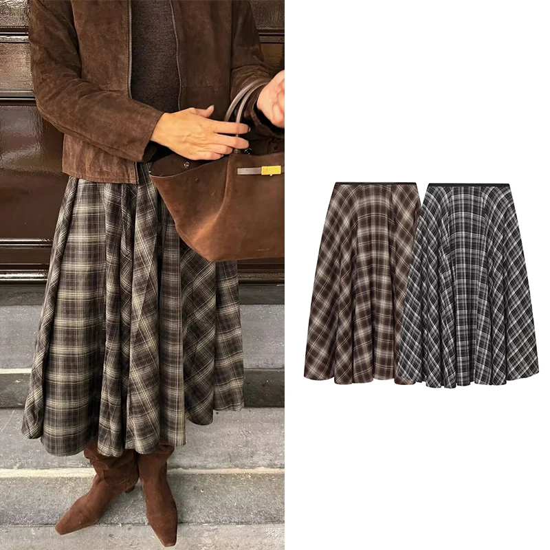 2026 new Skirts Women's Autumn Fashion British Youth Plaid Skirts Street Comfort Joker Students Travel Holiday Women's Skirt
