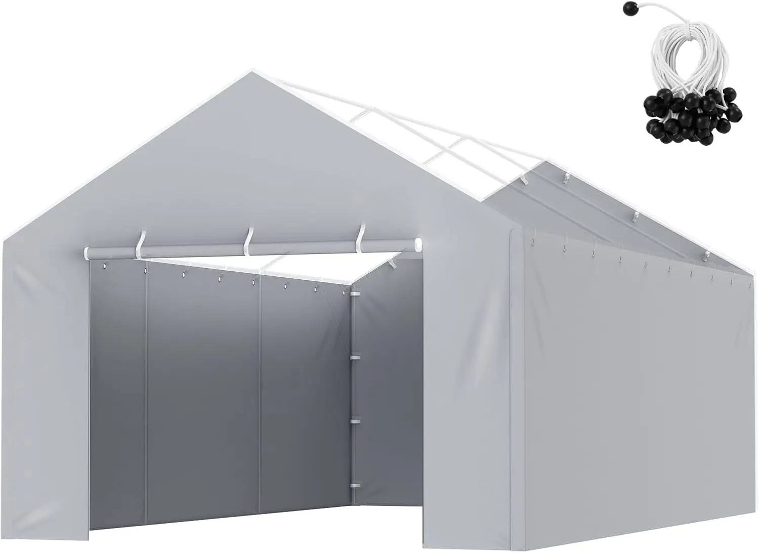 Carport Replacement Canopy Cover Side Wall 12 x 20 ft Garage Tent Shelter Tarp Heavy-Duty Waterproof & UV Protected