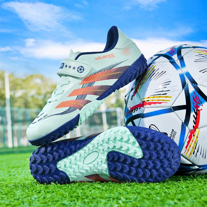 Sepatu Latihan Sepak Bola Pink Super Star Fashion untuk Anak-anak, Sepatu Futsal Profesional Indoor dengan Perekat Hook-loop untuk Anak