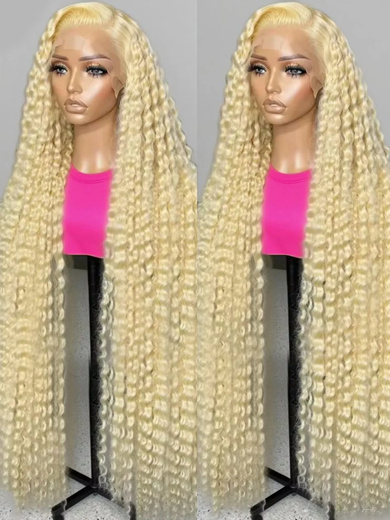 Peluca de onda profunda 613, pelucas frontales de encaje transparente HD 13X4, cabello humano prearrancado con pelo de bebé, peluca rubia, pelucas frontales de encaje