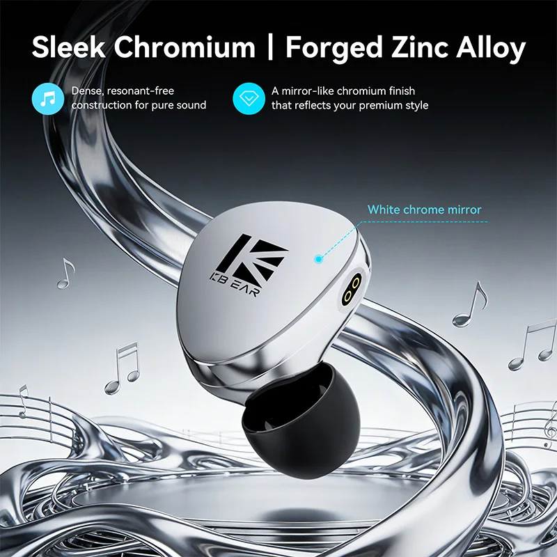 KBEAR TB01 Chrono HiFi In Ear Monitor Earphones 10mm Magnesium Alloy Dynamic Driver Zinc Alloy Metal IEM For Musician Gamer Audi