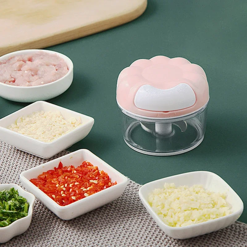 小型電気ニンニクグラインダー、手動多機能、野菜、チリ、チョッパー、食品ガジェット、マシャーカッター、肉、キッチン