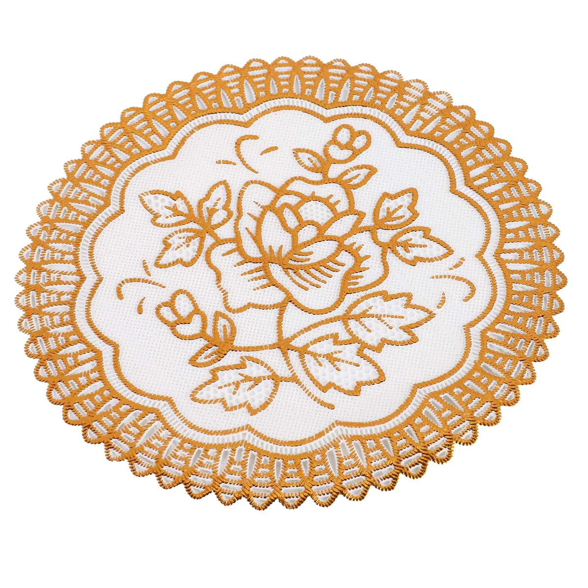 M21K  6 Exquisite Gold-tone Flower Dinning Table COASTERS SET